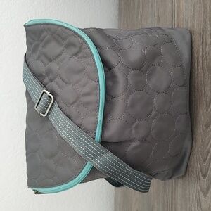 Thirty-One VARY YOU Grey and Teal Convertible Backpack Shoulder Bag Crossbody
